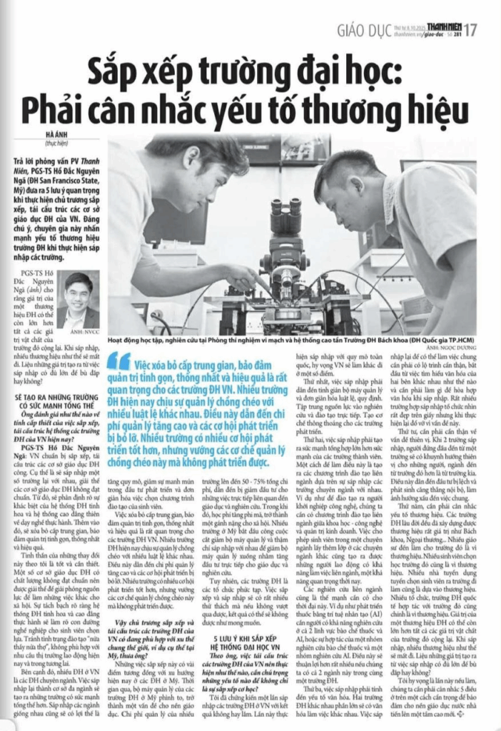Sáp nhập các trường đại học: Cần cân nhắc yếu tố thương hiệu