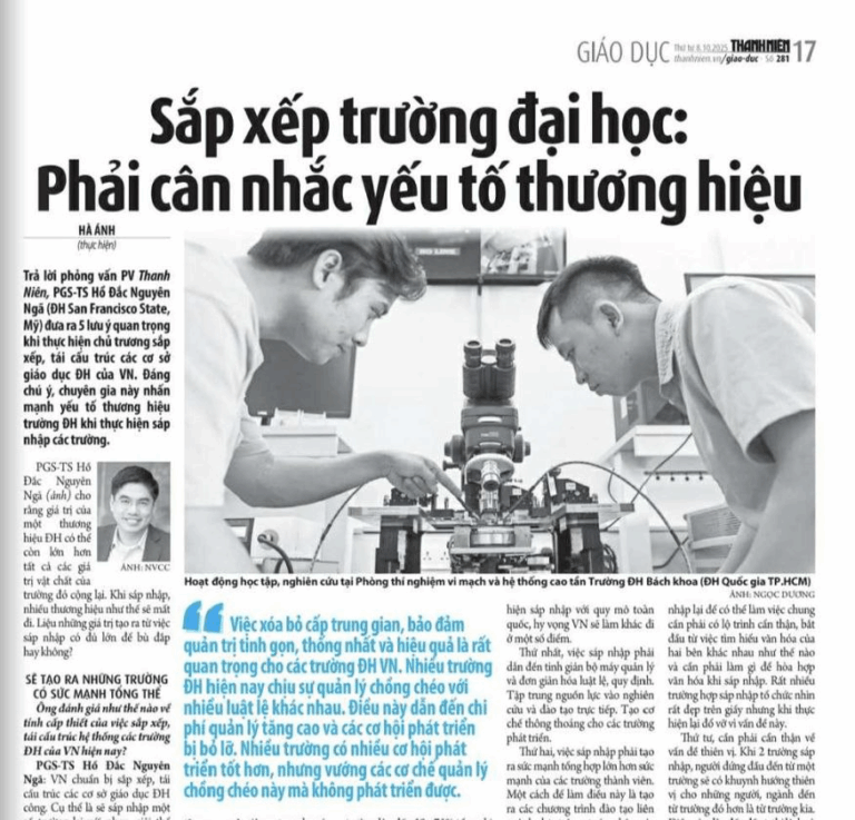Sáp nhập các trường đại học: Cần cân nhắc yếu tố thương hiệu